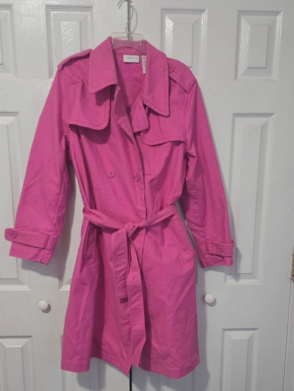 Liz Claiborne Pink Trench Coat with Belt XL